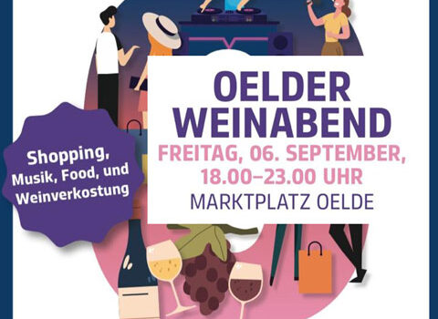 Shoppen und kostenlos Wein geniesen – 6. Sept. in Oelder Innenstadt